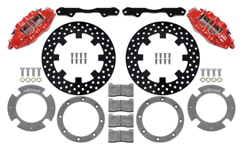 Wilwood 17-21 Can-Am X3RS Red 6-Piston Rear Kit 11.25in - Drilled Rotors.
