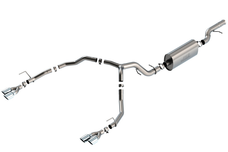 Borla 21-22 Chevrolet Tahoe 6.2L V8 2/4WD 4DR Brushed T-304 Stainless Steel Touring Cat-Back Exhaust.