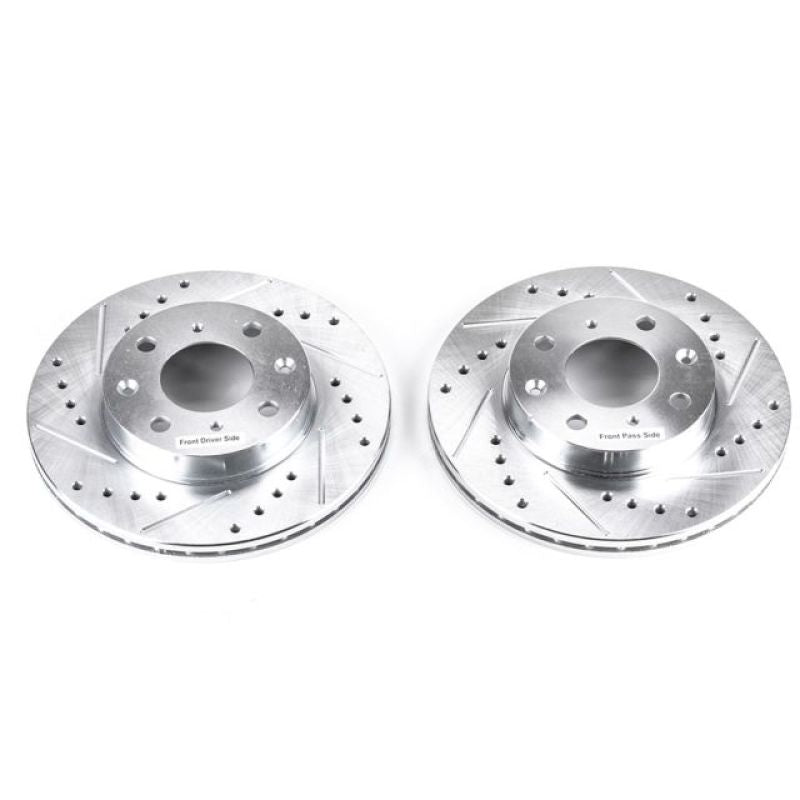 Power Stop 88-91 Honda Civic Front Evolution Drilled & Slotted Rotors - Pair.