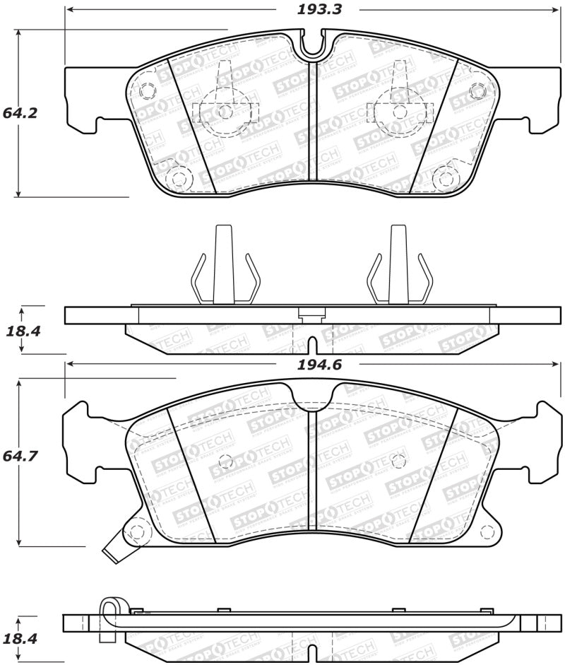 StopTech Street Brake Pads - Front.