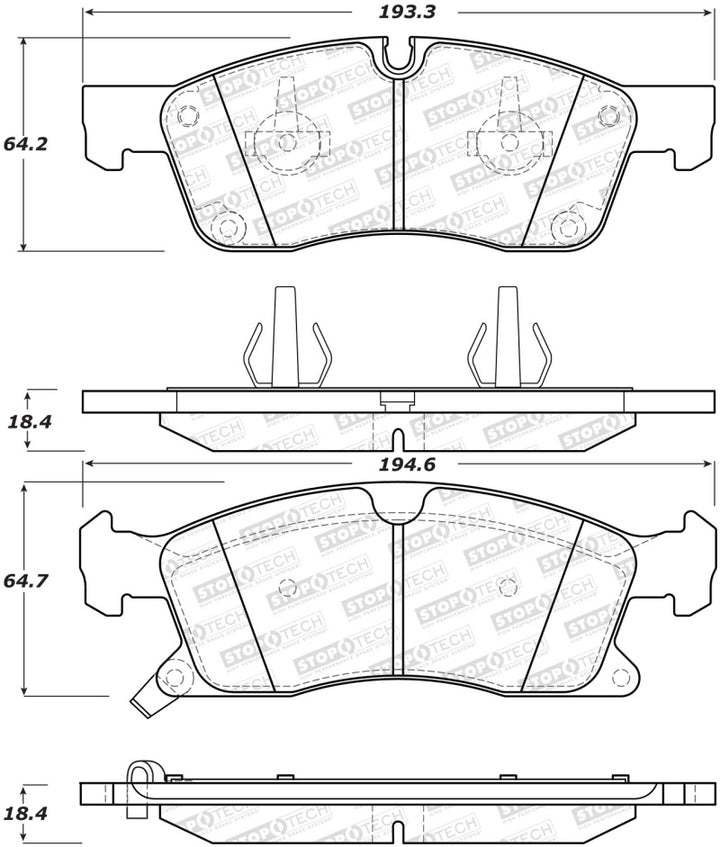 StopTech Street Brake Pads - Front.