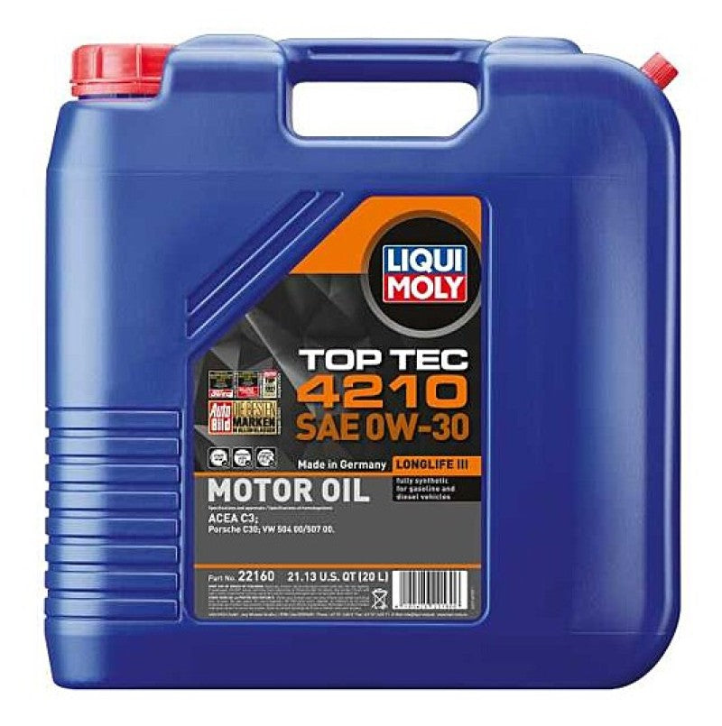 LIQUI MOLY 20L Top Tec 4210 Motor Oil SAE 0W30.
