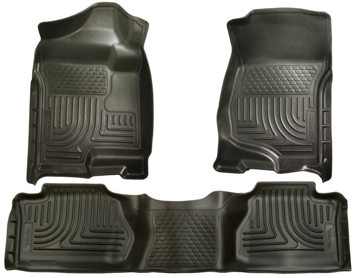 Husky Liners 07-12 Chevy Silverado/GMC Sierra Extended Cab WeatherBeater Combo Black Floor Liners.