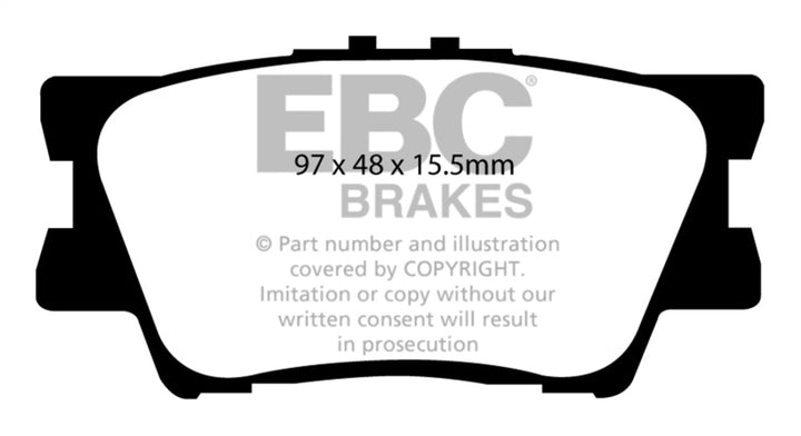 EBC 13+ Lexus ES300h 2.5 Hybrid Redstuff Rear Brake Pads.