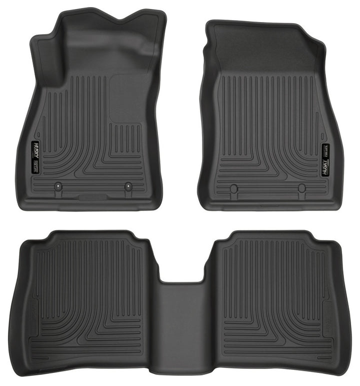 Husky Liners 14-18 Nissan Sentra Weatherbeater Black Front & 2nd Seat Floor Liners.