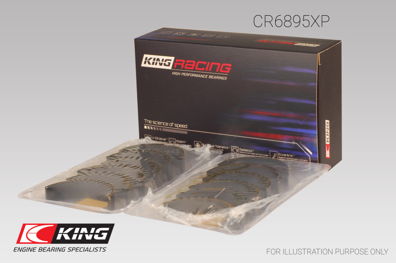 King Ford Ecoboost 3.5L V6 (Size 0.25) pMaxBlack Coated Connecting Rod Bearing Set.