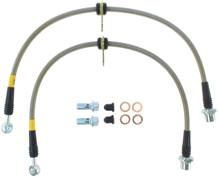 StopTech 02-12 Toyota Camry Coupe/Sedan / 04-08 Solara Front Stainless Steel Brake Lines.