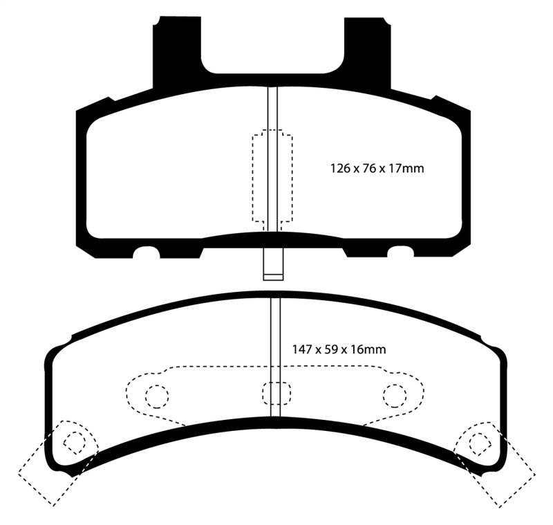 EBC 97-99 Cadillac Deville 4.6 (Rear Drums) Yellowstuff Front Brake Pads.