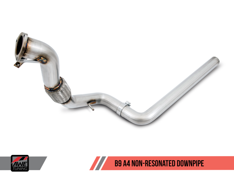 AWE Tuning Audi B9 A4 Track Edition Exhaust Dual Outlet - Diamond Black Tips (Includes DP).