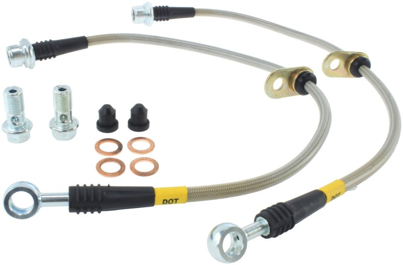 StopTech 08-10 Toyota Land Cruiser Front Stainless Steel Brake Line Kit.