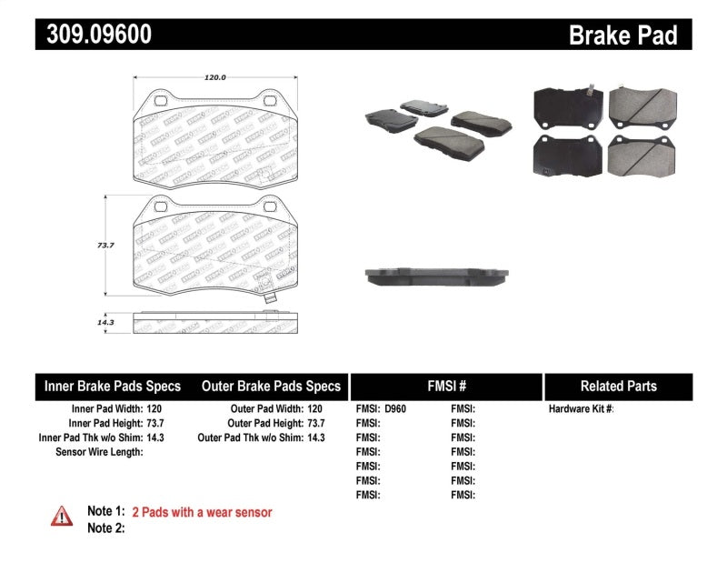 StopTech Performance 02-07 350z/G35 w/ Brembo Front Brake Pads.