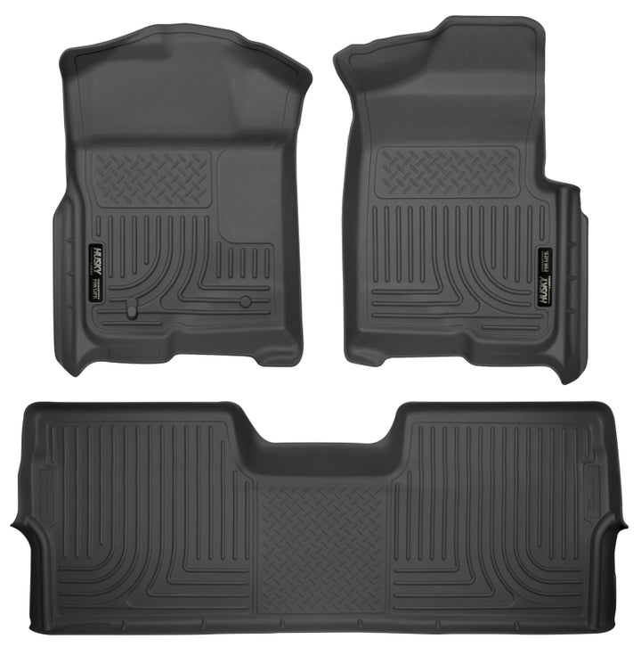 Husky Liners 09-12 Ford F-150 Super Crew Cab WeatherBeater Combo Black Floor Liners.