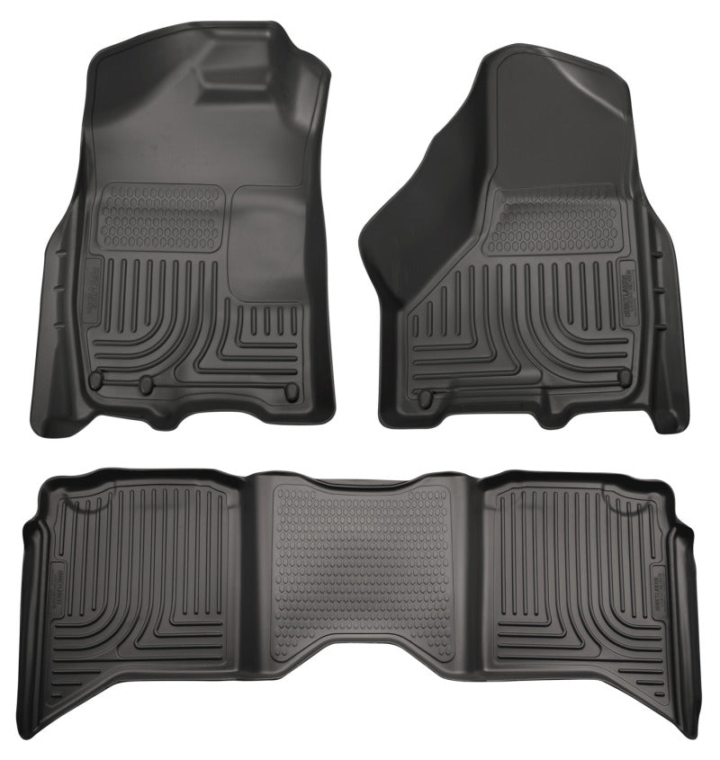 Husky Liners 2012 Dodge Ram 1500/2500 Crew Cab WeatherBeater Combo Black Floor Liners.