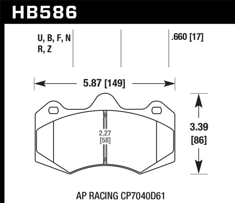 Hawk AP Racing CP7040 DTC-70 Race Brake Pads.