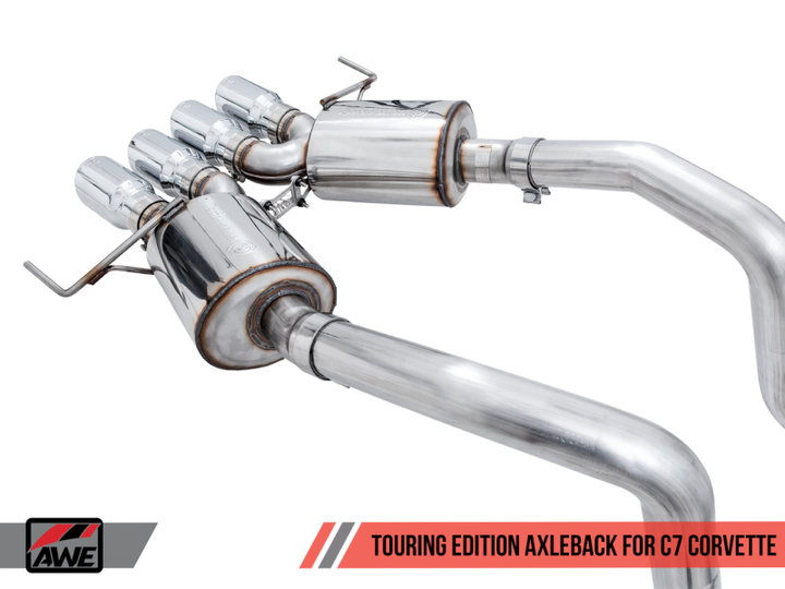 AWE Tuning 14-19 Chevy Corvette C7 Z06/ZR1 (w/o AFM) Touring Edition Axle-Back Exhaust w/Chrome Tips.