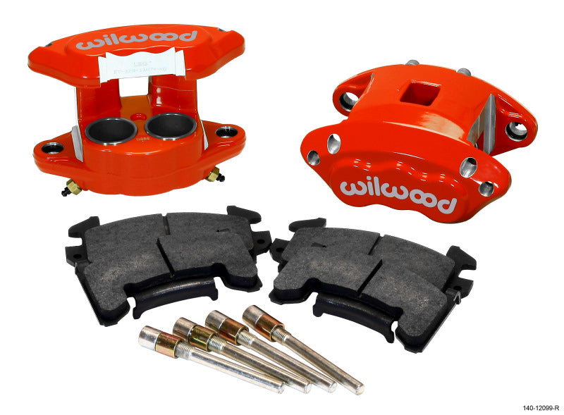 Wilwood D154 Front Caliper Kit - Red 1.62 / 1.62in Piston 1.04in Rotor.