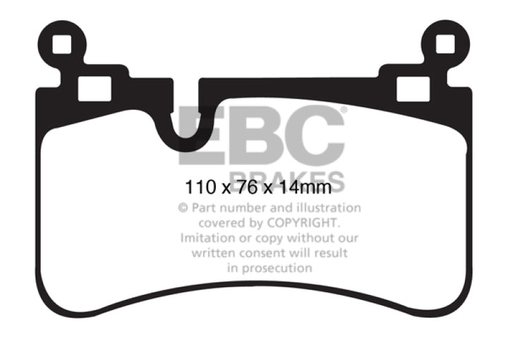 EBC 08-13 Mercedes-Benz C63 AMG (W204) 6.2 Yellowstuff Rear Brake Pads.