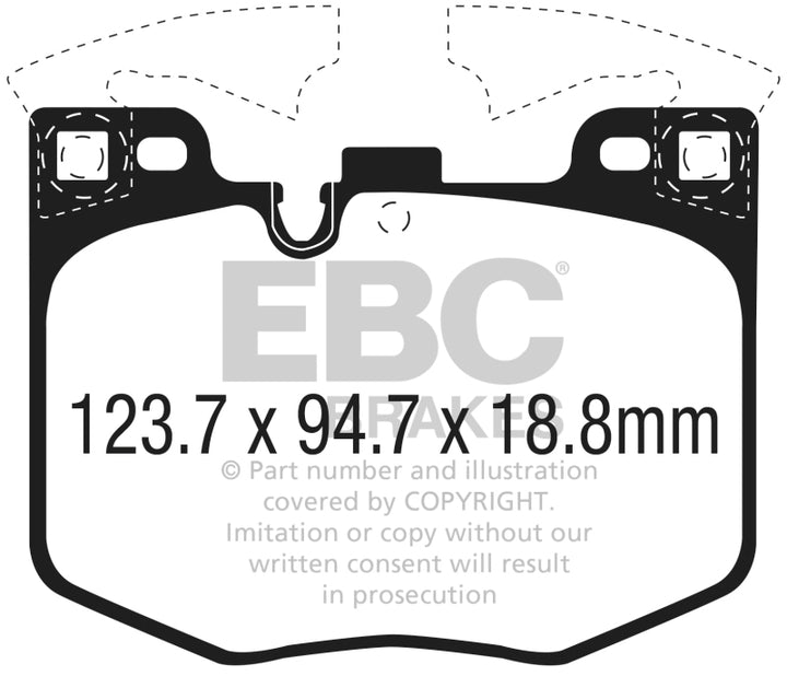 EBC 2017+ BMW 530 2.0L Turbo (G30) Yellowstuff Front Brake Pads.