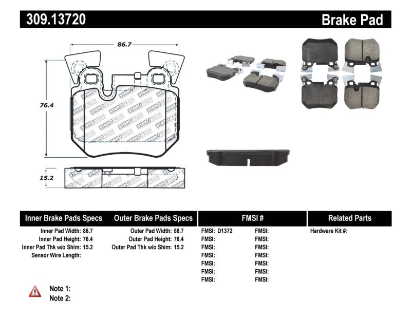 StopTech Performance 08-09 BMW 128i/135i Coupe Rear Brake Pads.