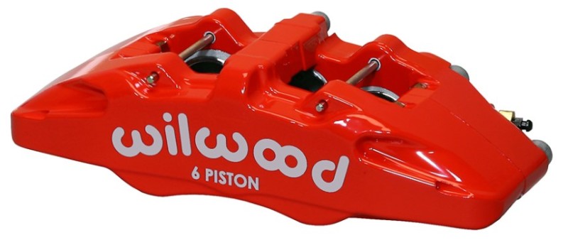 Wilwood Caliper-Forged Dynapro 6 5.25in Mount-Red-L/H 1.62/1.12/1.12in Pistons 0.81in Disc.
