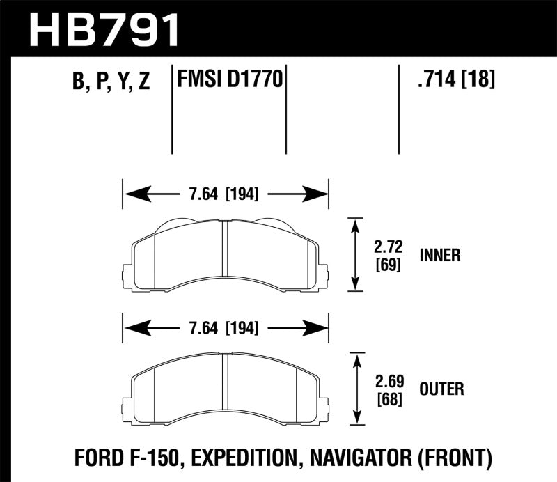 Hawk 14-16 Ford F-150 LTS Street Front Brake Pads.