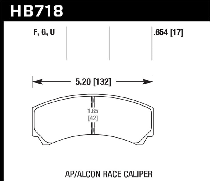 Hawk DTC-60 AP Racing/Alcon HB110 w/42mm Rad Depth Racing Brake Pads.