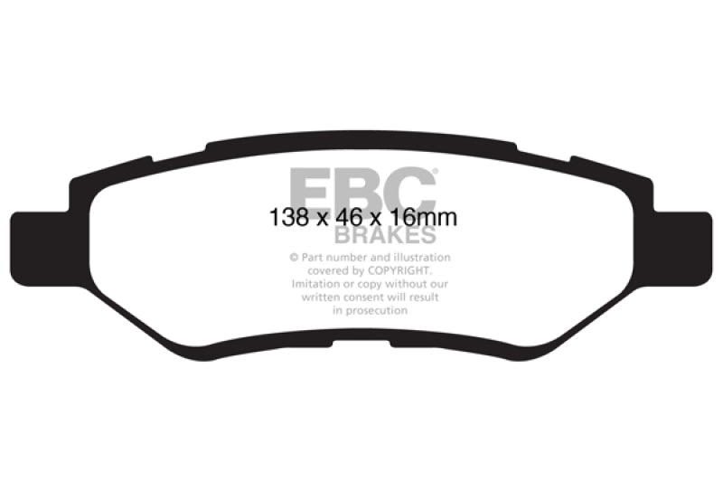 EBC 08-13 Cadillac CTS 3.0 Redstuff Rear Brake Pads.