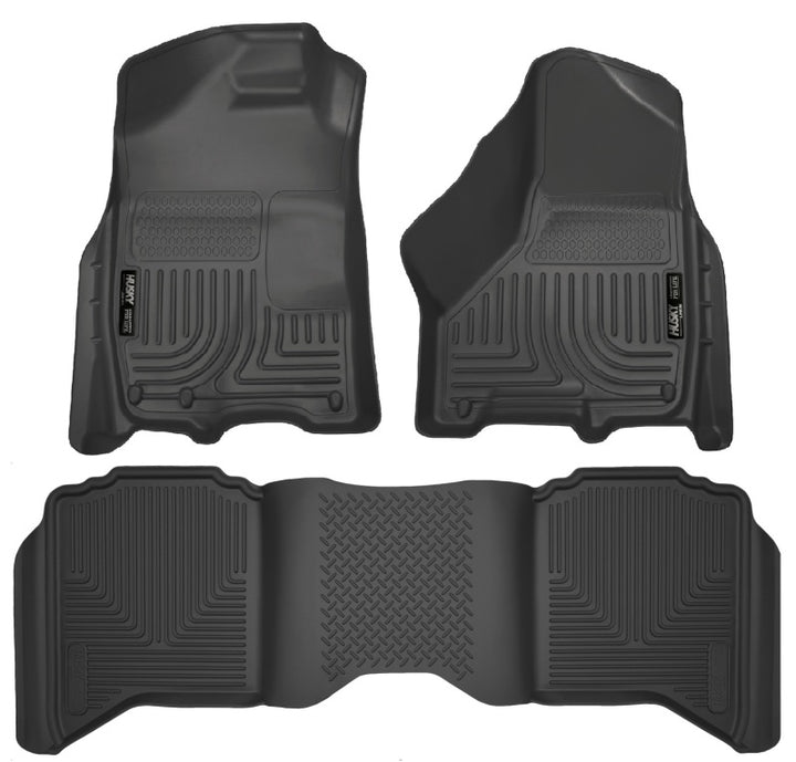 Husky Liners 2012 Dodge Ram 1500/2500 Crew Cab WeatherBeater Combo Black Floor Liners.