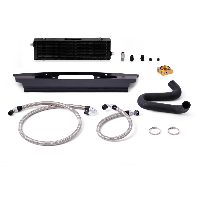 Mishimoto 2015+ Ford Mustang GT Thermostatic Oil Cooler Kit - Black.