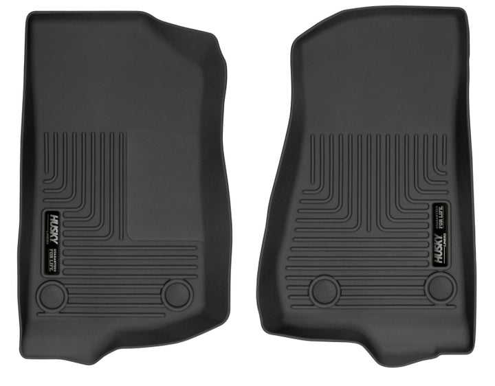 Husky Liners 19-24 Jeep Wrangler JL/JLU WeatherBeater Front Row Black Floor Liners.