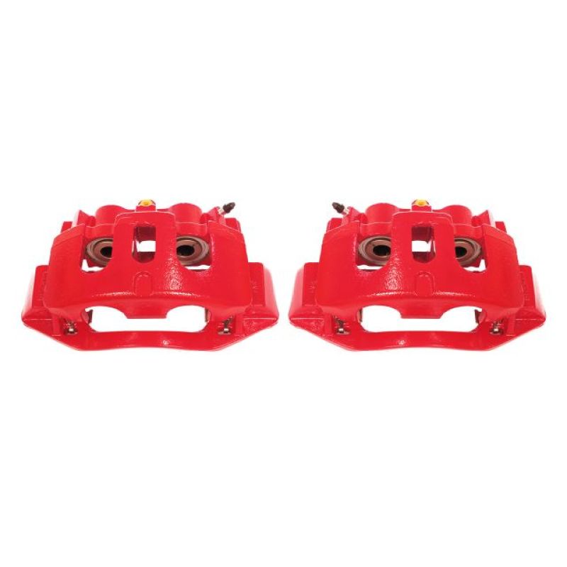 Power Stop 11-19 Chevrolet Silverado 2500 HD Rear Red Calipers w/Brackets - Pair.