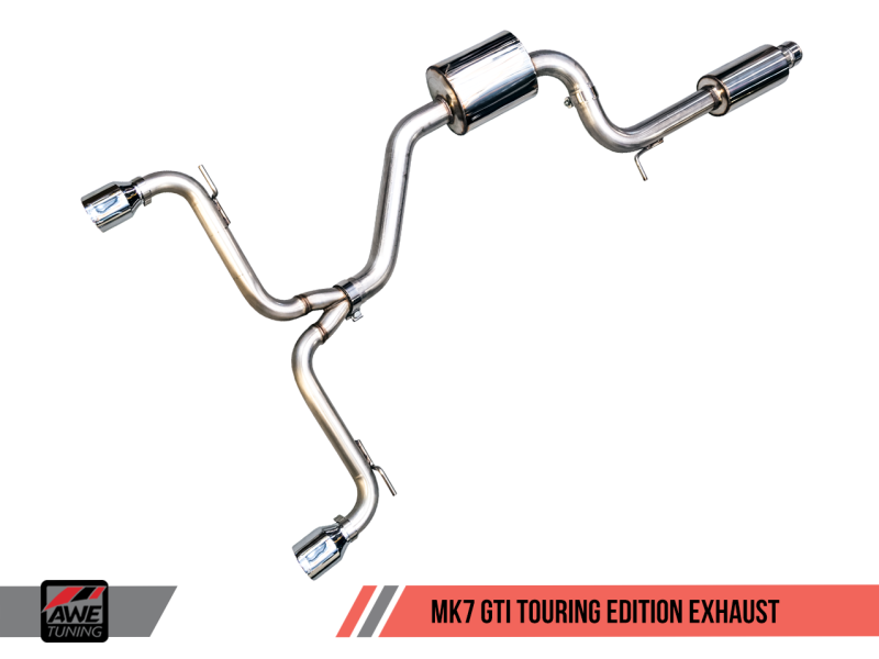 AWE Tuning VW MK7 GTI Touring Edition Exhaust - Chrome Silver Tips.
