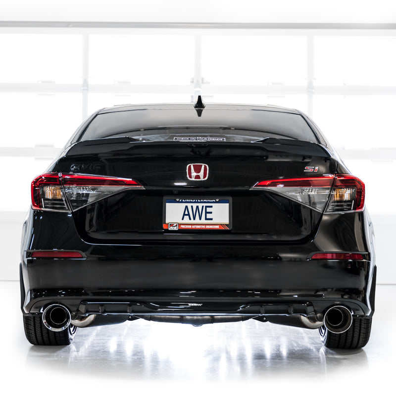 AWE Tuning 22+ Honda Civic Si/Acura Integra Track Edition Catback Exhaust - Dual Chrome Silver Tips.