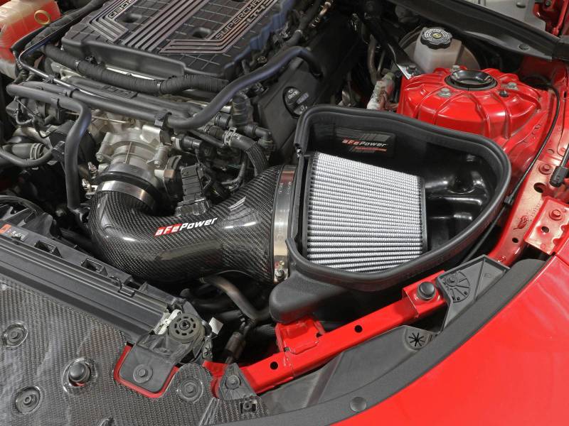 aFe 17-12 Chevrolet Camaro ZL1 (6.2L-V8) Track Series Carbon Fiber CAI System w/ Pro-DRY S Filters.