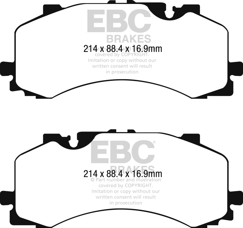 EBC 2016+ Audi Q7 3.0L Supercharged Yellowstuff Front Brake Pads.