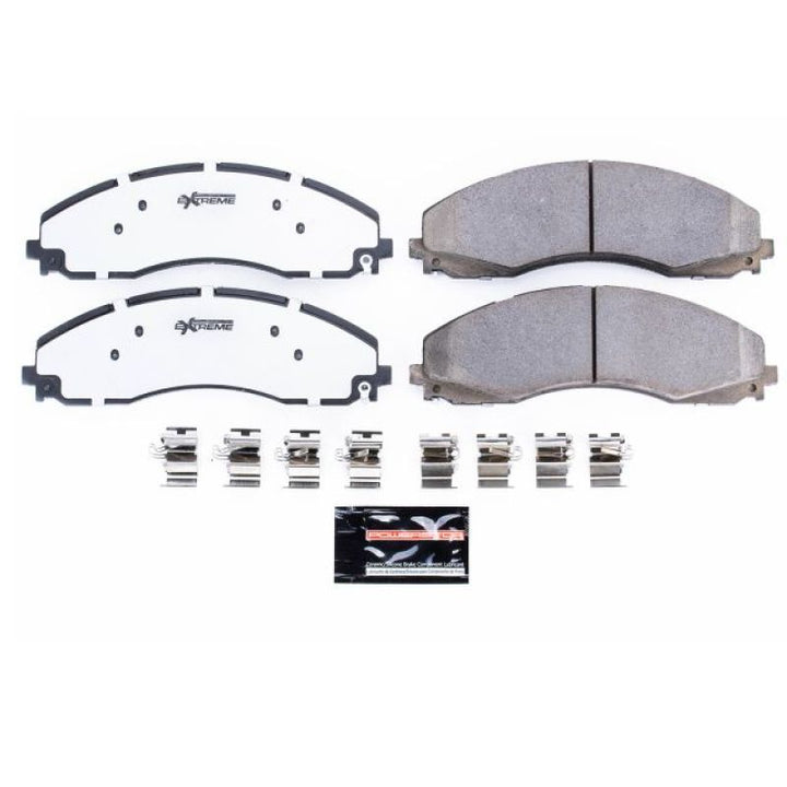 Power Stop 17-19 Ford F-450 Super Duty Front Z36 Truck & Tow Brake Pads w/Hardware.