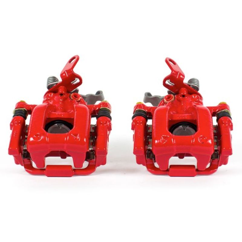 Power Stop 10-12 Audi A3 Rear Red Calipers w/Brackets - Pair.