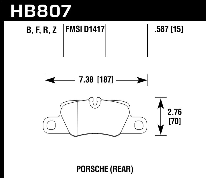 Hawk 2014 Porsche 911 HPS 5.0 Rear Brake Pads.