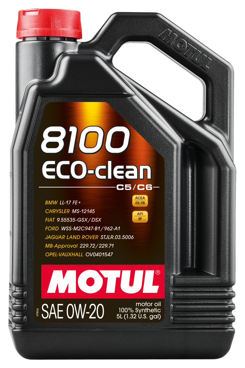 Motul 5L Synthetic Engine Oil 8100 0W20 Eco-Clean.