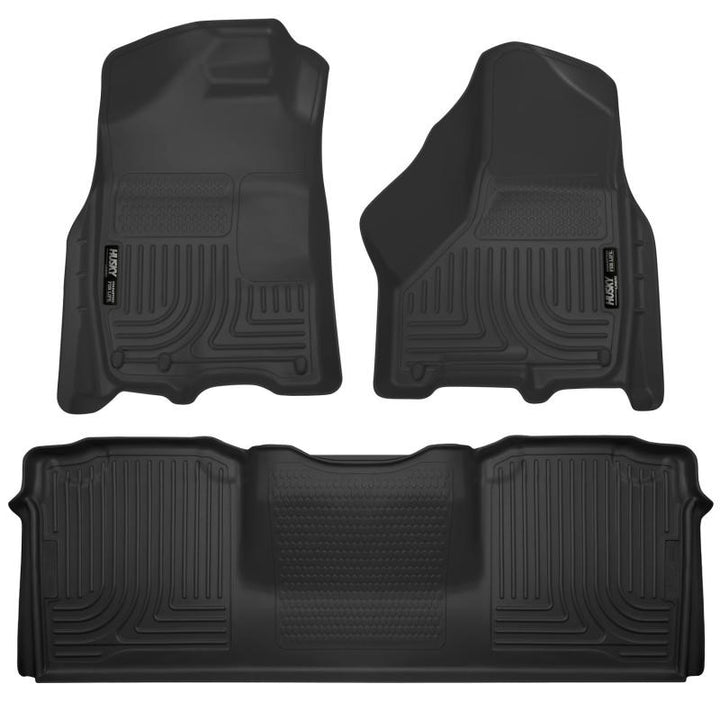 Husky Liners 10-12 Dodge Ram 2500/3500 Mega Cab WeatherBeater Combo Black Floor Liners.