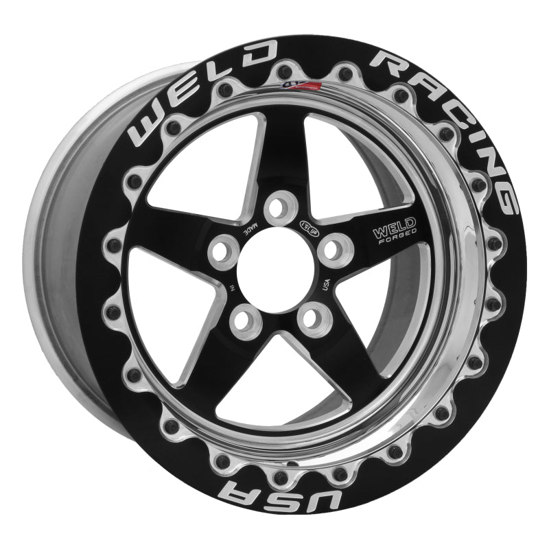 Weld S71 15x10.33 / 5x4.75 BP / 7.5in. BS Black Wheel (Medium Pad) - Black Single Beadlock MT.