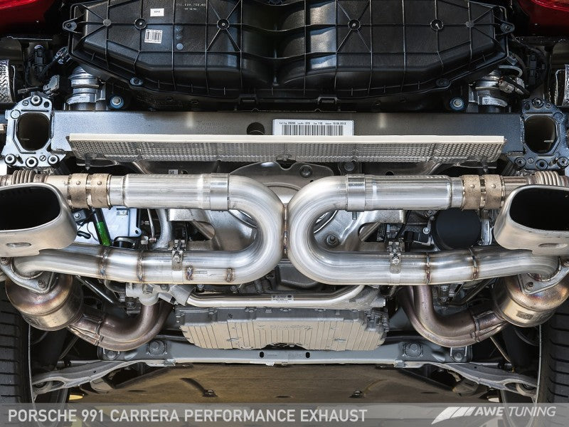 AWE Tuning 991 Carrera Performance Exhaust - Use Stock Tips.