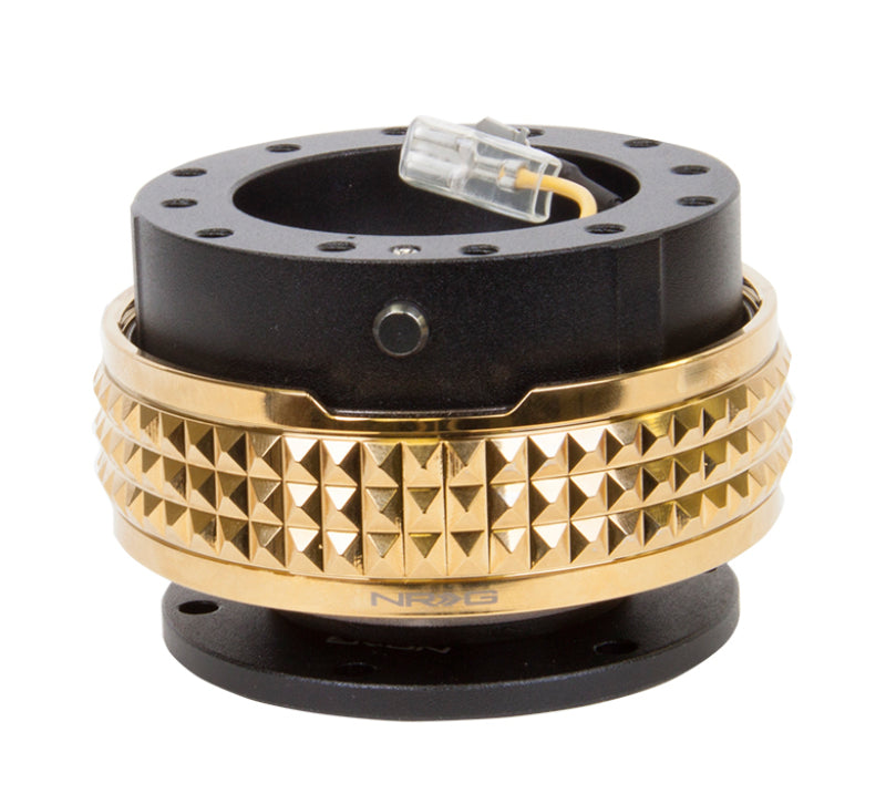 NRG Quick Release Kit - Pyramid Edition - Black Body / Chrome Gold Pyramid Ring.