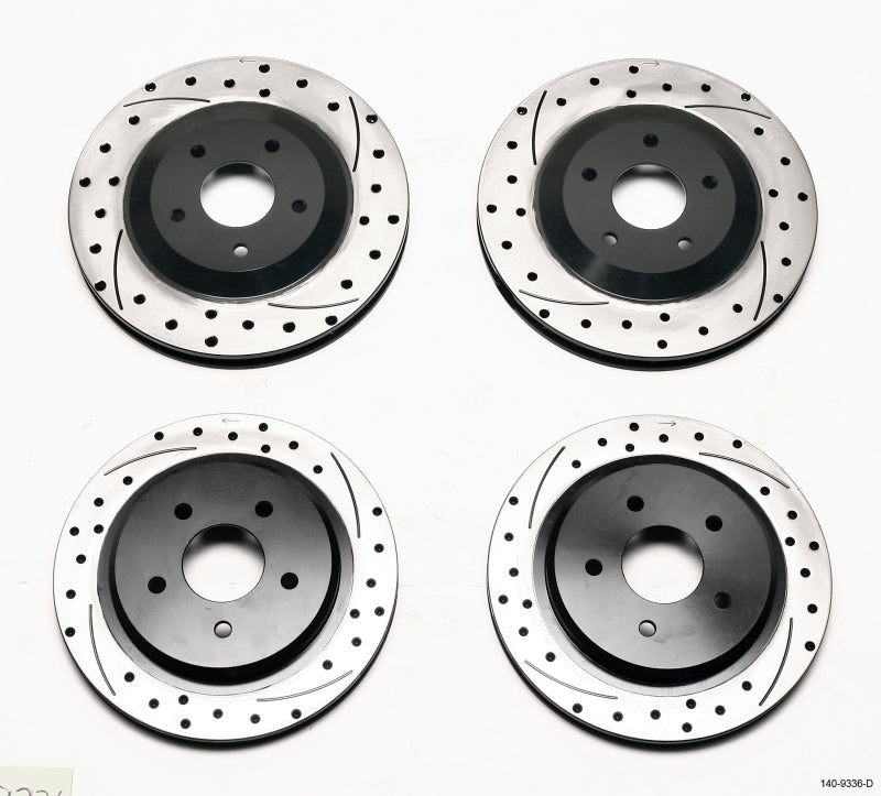 Wilwood Rotor Kit Front/Rear-Dimpled/Slotted 97-04 Corvette C5 All/ 05-13 C6 Base.
