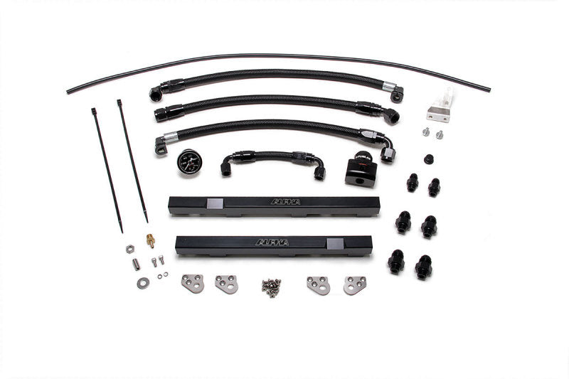 AMS Performance 2009+ Nissan GT-R R35 Alpha Fuel Rail Kit w/Regulator - Black.