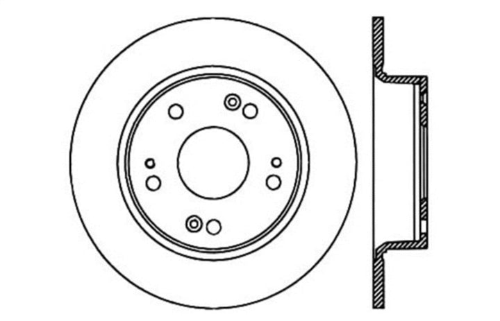 StopTech 09-10 Acura TSX / 08-10 Honda Accord Coupe/05-10 Sedan Right Rear Slotted & Drilled Rotor.