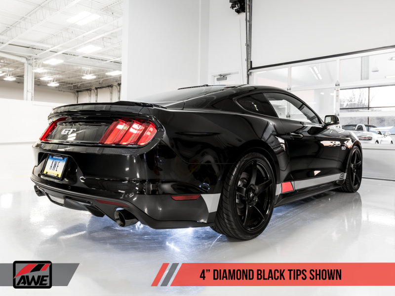 AWE Tuning S550 Mustang GT Cat-back Exhaust - Touring Edition (Diamond Black Tips).