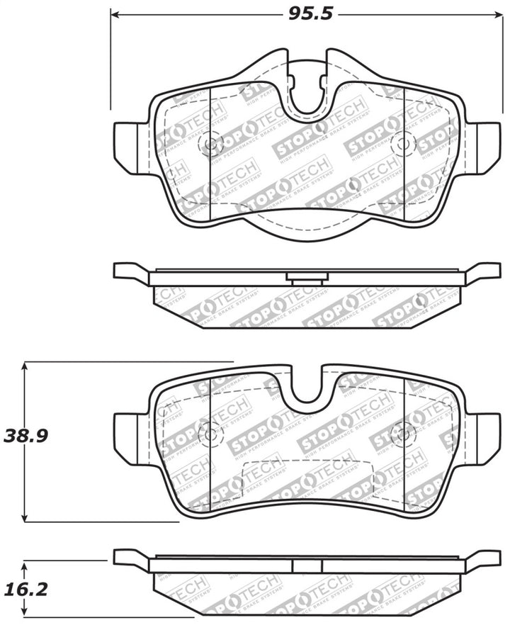 StopTech Performance 07-09 Mini Cooper/Cooper S Rear Brake Pads.
