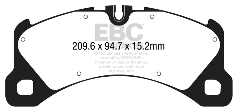 EBC 14+ Porsche Macan (Cast Iron Rotors only) 3.0 Twin Turbo Yellowstuff Front Brake Pads.