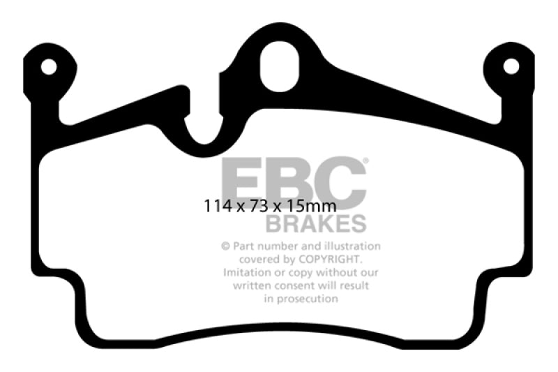 EBC 04-08 Porsche Boxster (Cast Iron Rotors only) 2.7 Yellowstuff Rear Brake Pads.